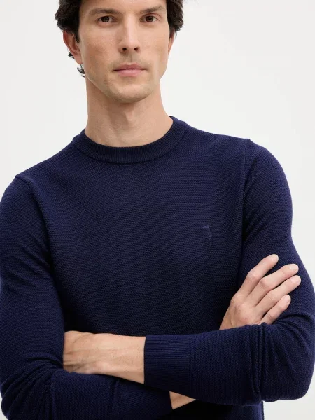 Шерстяной легкий свитер Trussardi синий