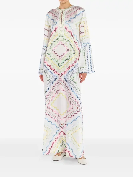 Rochie Mary Katrantzou cu imagine cu imprimeu geometric alb