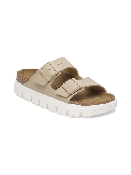 Klapki Birkenstock skórzane chunky brązowe
