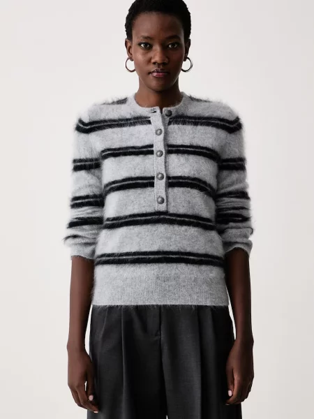 Zadig&Voltaire sweter kaszmirowy MANDALA szary