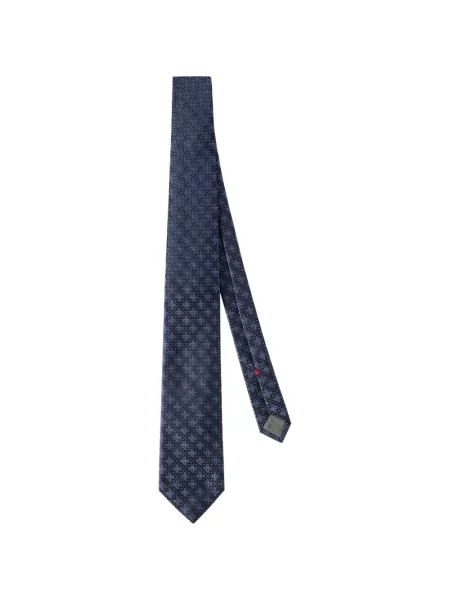 Cravată Brunello Cucinelli de mătase cu model floral albastru