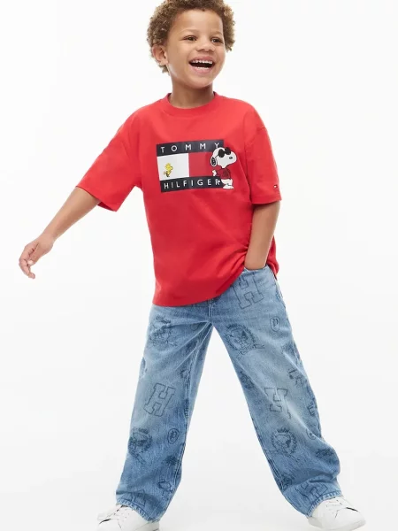 Tommy Hilfiger тениска за деца от x Peanuts червено