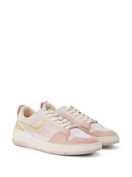 Sneakerși Ferragamo cu șireturi din piele de căprioară roz