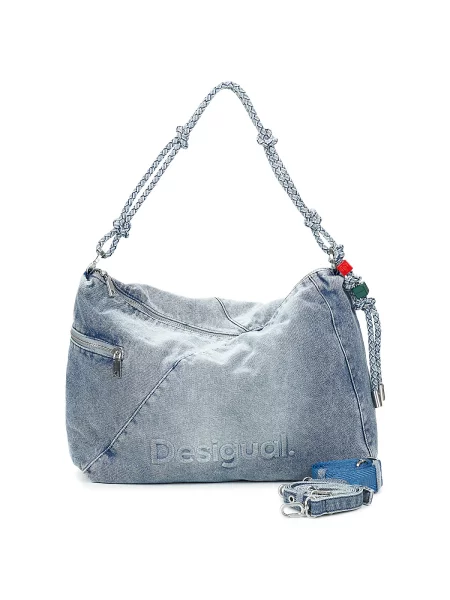 Elegantna crossbody torbica Desigual z avtogramom modra