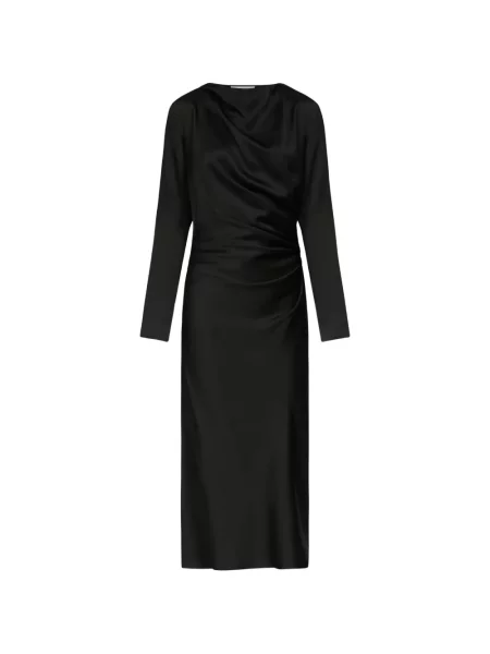 Rochie midi Loulou De Saison din satin drapată negru