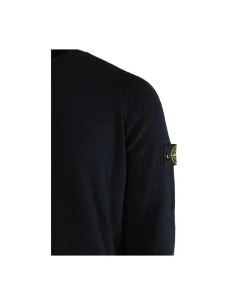 Dzianinowy sweter Stone Island z kamieniami niebieski