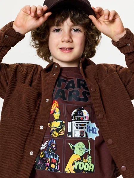 Sinsay tričko s dlouhými rukávy Star Wars hnědá