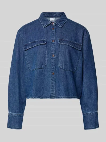 Bluzka jeansowa o krótkim kroju z czystej Model POSEY' Vero Moda niebieska