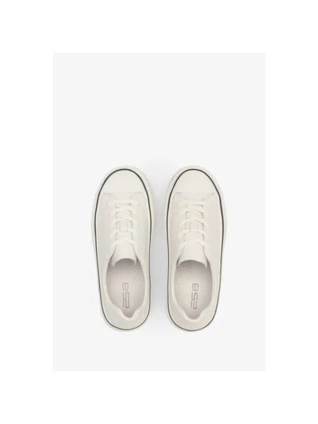 Кеди шкіряні на платформі молочні Estro білі