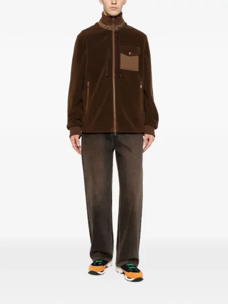 Matlasat geacă Moncler din fleece maro