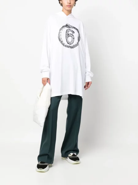 Hanorac cu glugă Mm6 Maison Margiela alb