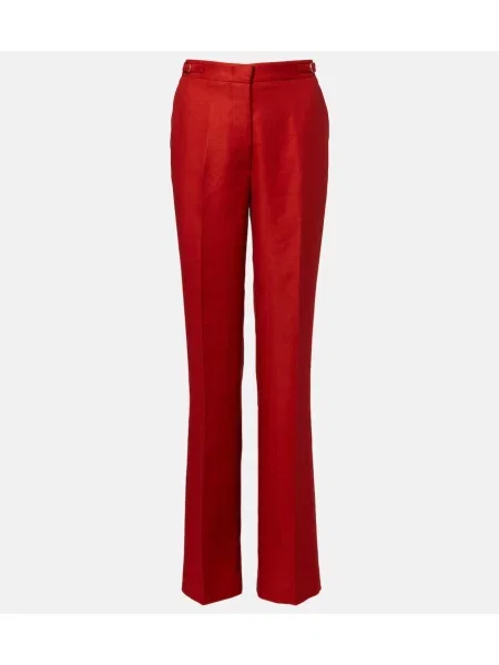 Lanene hlače Gabriela Hearst na zvonec oranžna