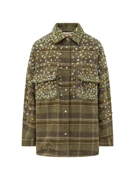 Cămașă Space Cowboy In Tartan Shirt în carouri verde
