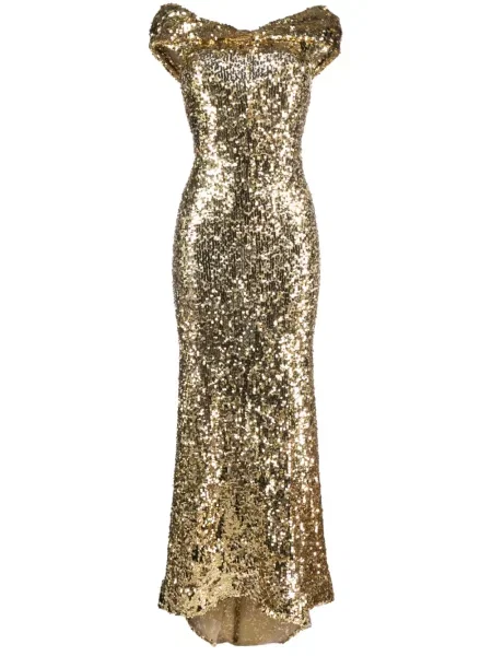Rochie Atu Body Couture cu paiete auriu
