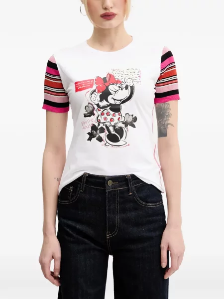 Tricou Desigual cu dungi alb