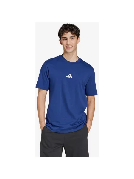 Koszulka adidas Essentials Small Logo Single Jersey krótki rękaw ciemnoniebieski S biały