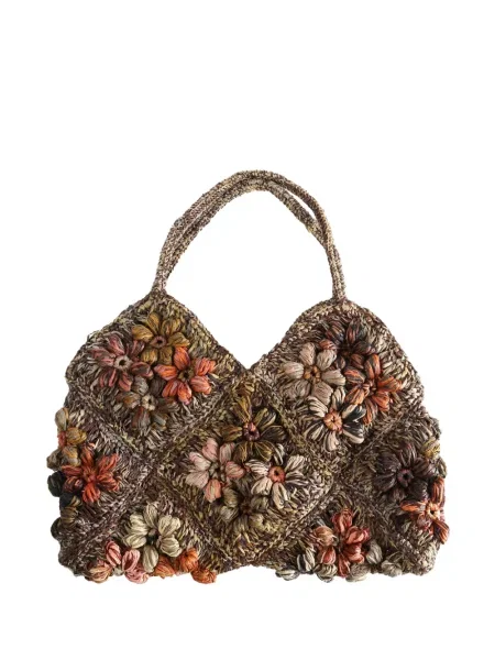 Geantă Sophie Digard cu model floral maro