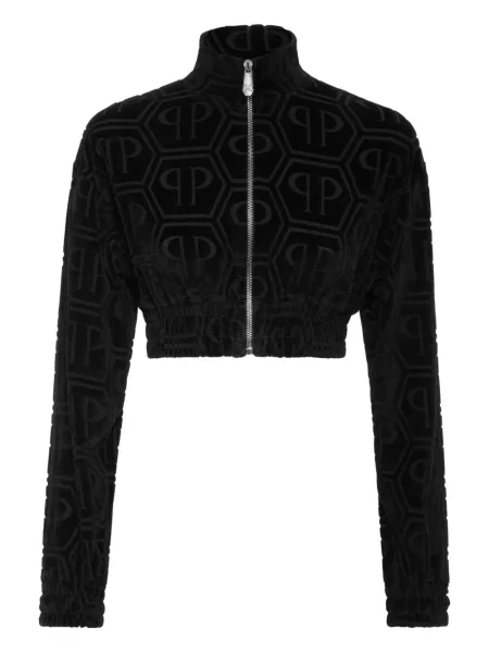 Geacă Philipp Plein din jacard negru