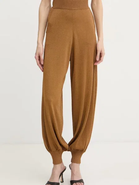 Pinko pantaloni pentru femei cu vâscoză maro