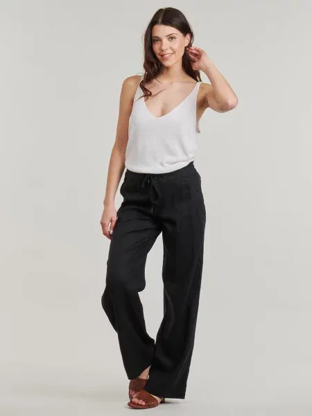 Lauren Ralph Lauren Hlače Wide Leg crna