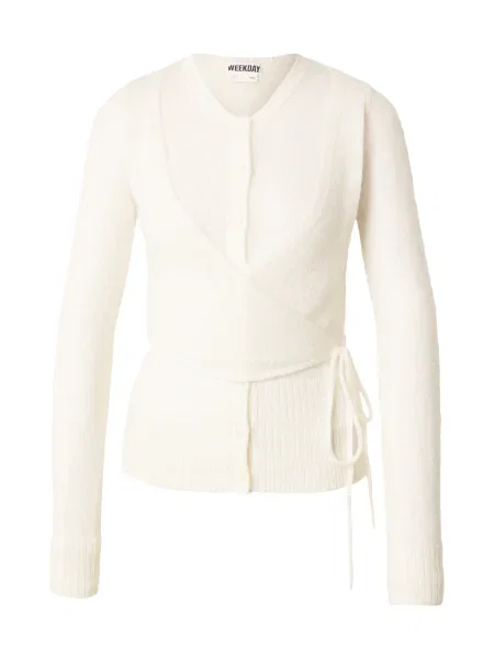 WEEKDAY Geacă tricotată Drifa' alb