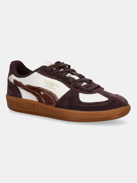Кожени маратонки Puma Palermo Cow Wns кафяво бяло