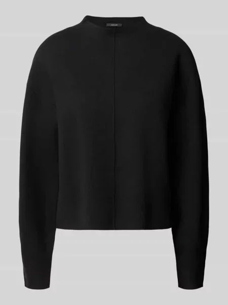 Swetrowy bezrękawnik model Punus z golfem typu mock neck Opus czarna