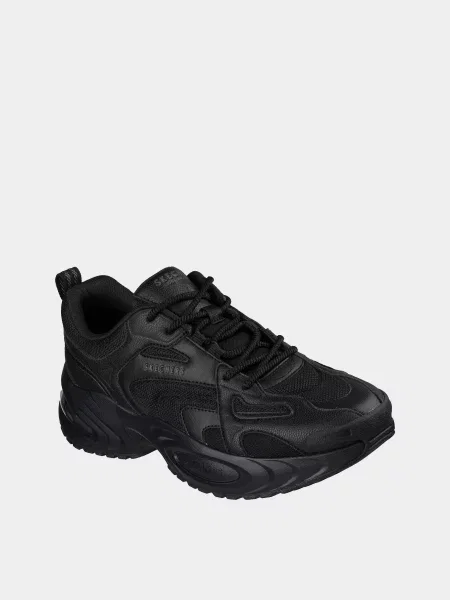 Кожаные повседневные кроссовки Skechers черные