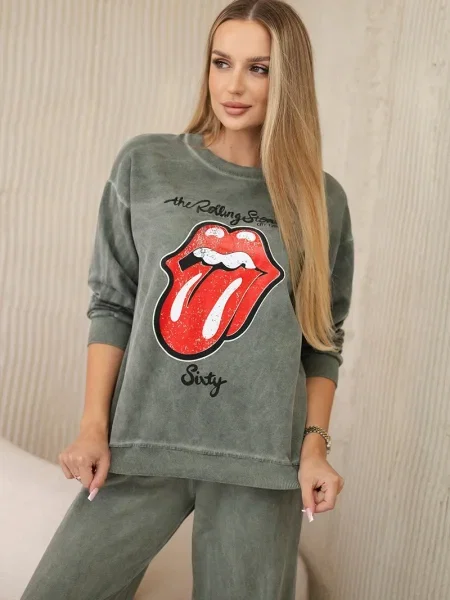 Pantaloni Kesi Włoski cu imagine kaki