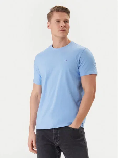 Къс тениска Calvin Klein с къс ръкав синьо