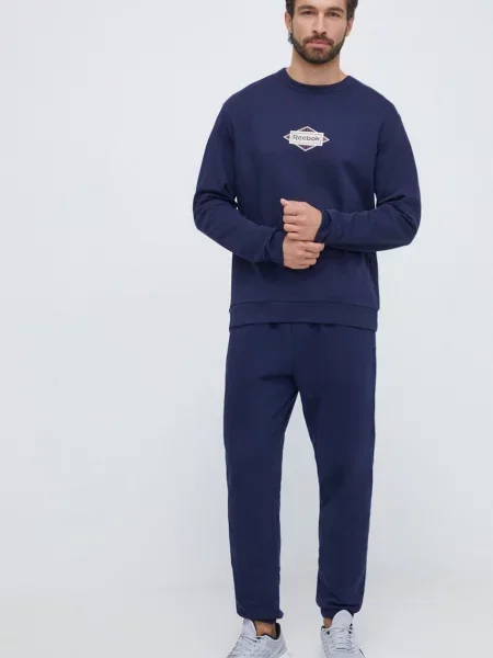 Bombažen pulover Reebok Classic mornarsko modra