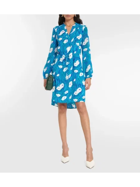 Rochie Diane Von Furstenberg cu imagine albastru