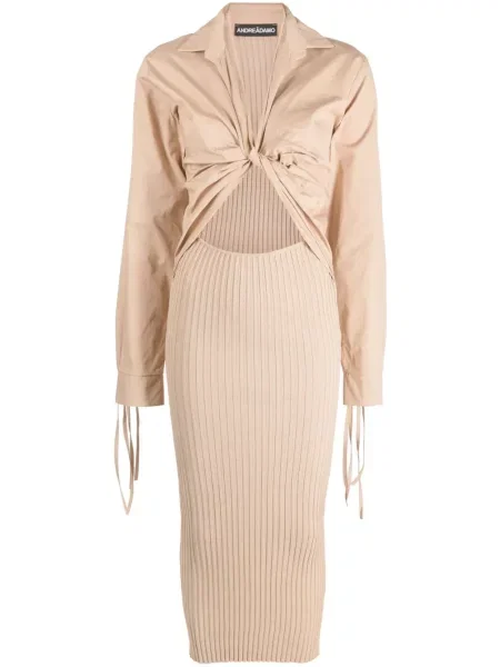 Плетена миди рокля Andreadamo с градиентным принтом до коляното