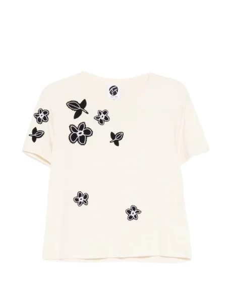 Tricou Yanyan Knits cu model floral cu aplicații