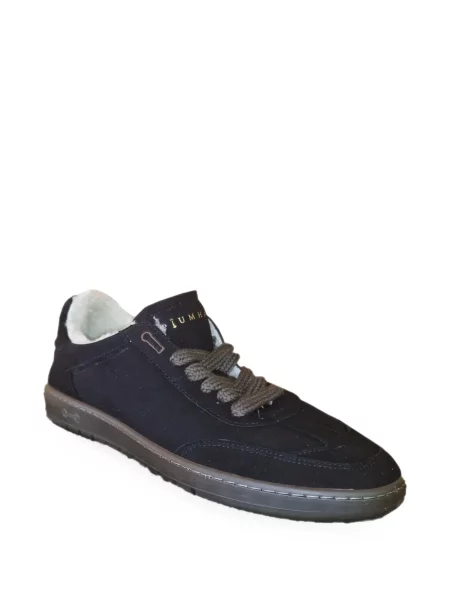 Sneakerși Piumha Studio cu blană negru