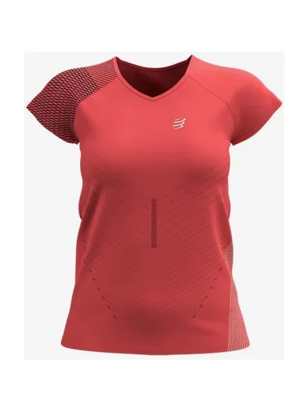 Różowa koszulka z krótkim rękawem Compressport Performance XS czerwona