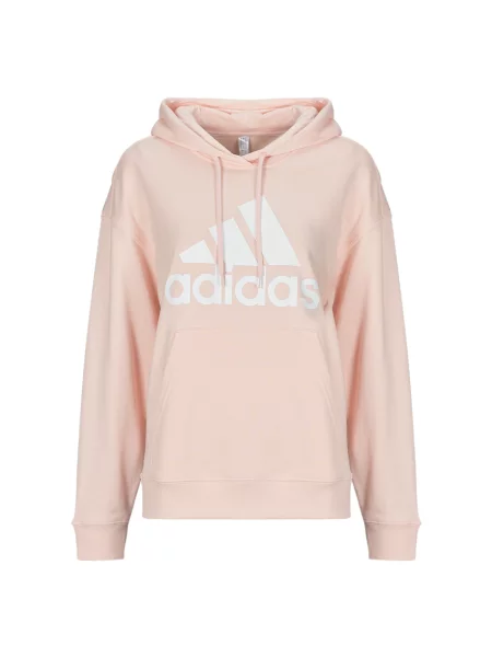 Frotir majica s kapuljačom Adidas s autogramom ružičasta