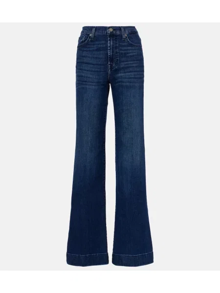 Blugi evazați 7 For All Mankind cu talie înaltă albastru