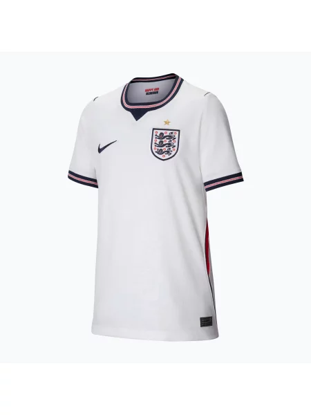 Детска футболна тениска Nike England Stadium Home white/speed red/obsidian/obsidian бяло