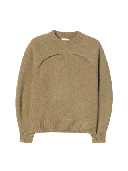 GOBI Cashmere Pulover Cashmere Crewneck Twin Set oliv