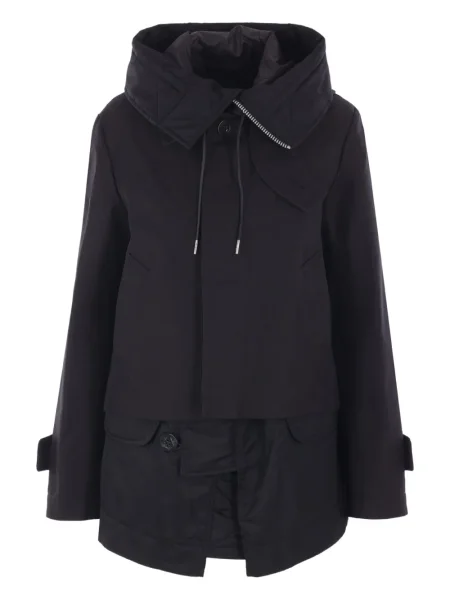 Geacă parka Sacai cu glugă negru