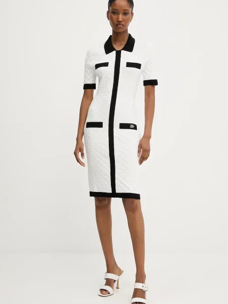 Karl Lagerfeld rochie alb