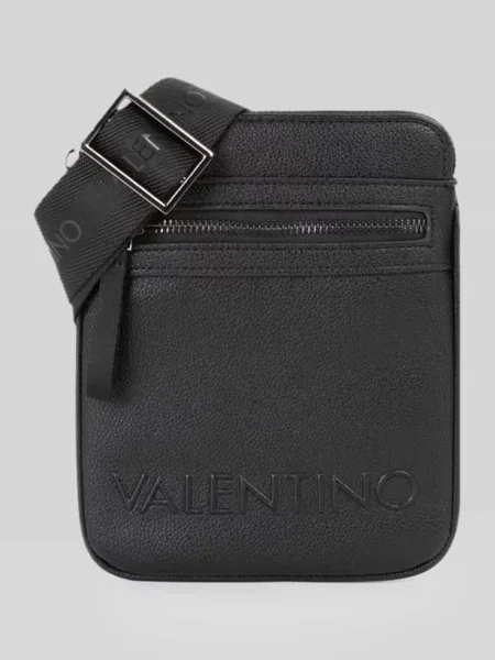 Torba na ramię z wytłoczonym logo model ELITE' Valentino Bags czarna