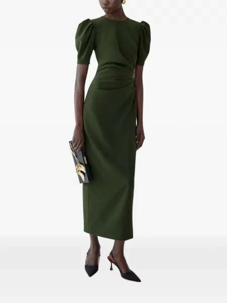 Rochie maxi Carolina Herrera drapată verde