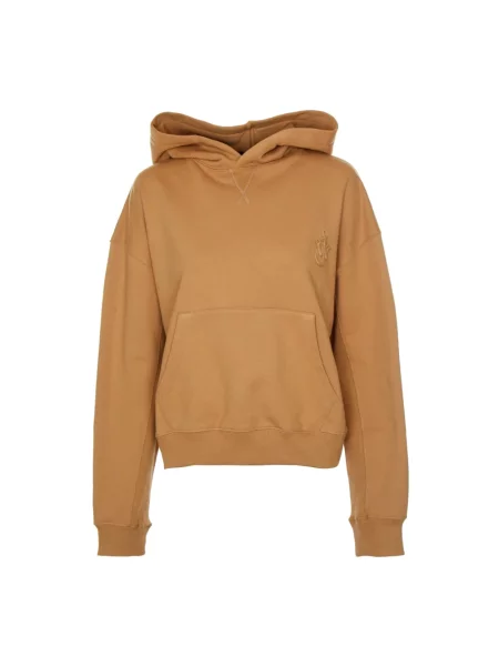 Bluza z kapturem Jw Anderson z kapturem z logo beżowa