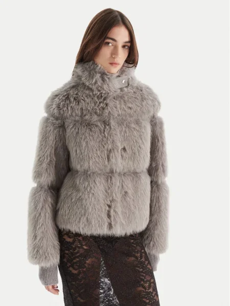 Patrizia Pepe Кожено палто сив