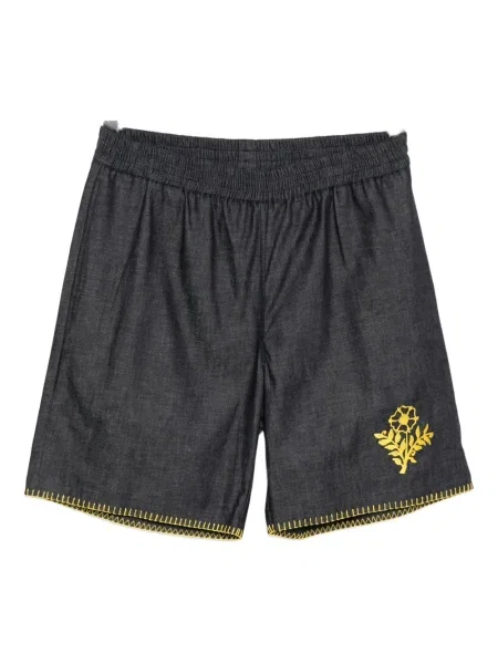 Шорти Chateau Orlando бродирани на цветя синьо