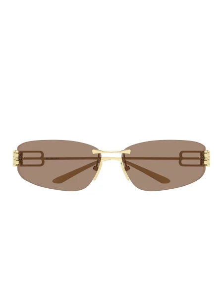 Lniane okulary przeciwsłoneczne Balenciaga żółte
