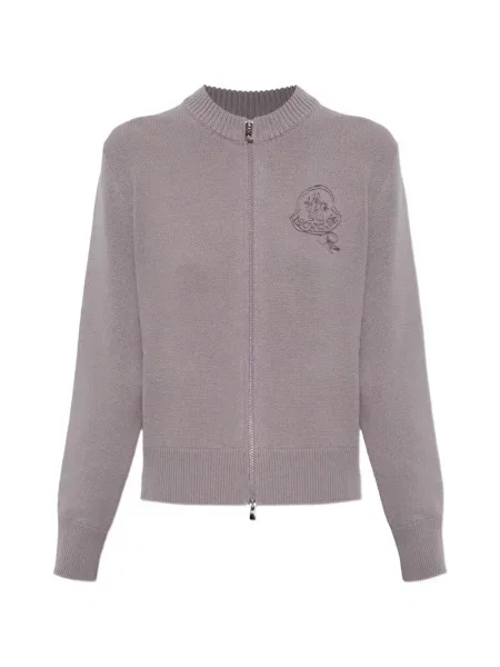 Cardigan Moncler cu broderie de lână violet