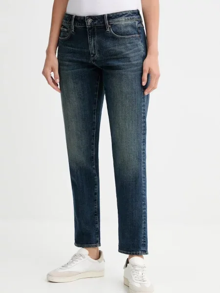 Дънки G-Star с висока талия тъмносиньо